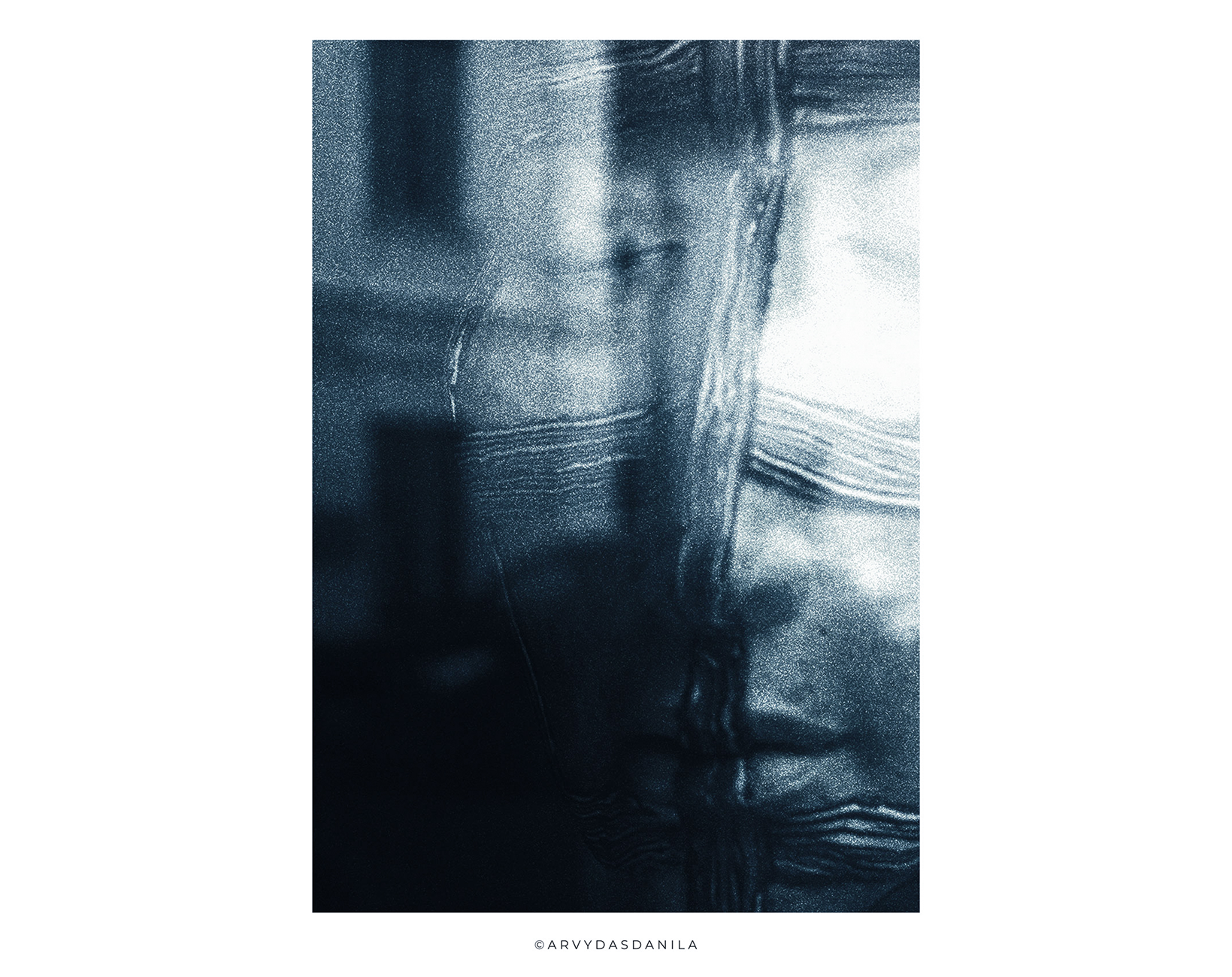 abstract face with closed eyes blue toned hiding a mistery and secret of its existence photography print by arvydas danila