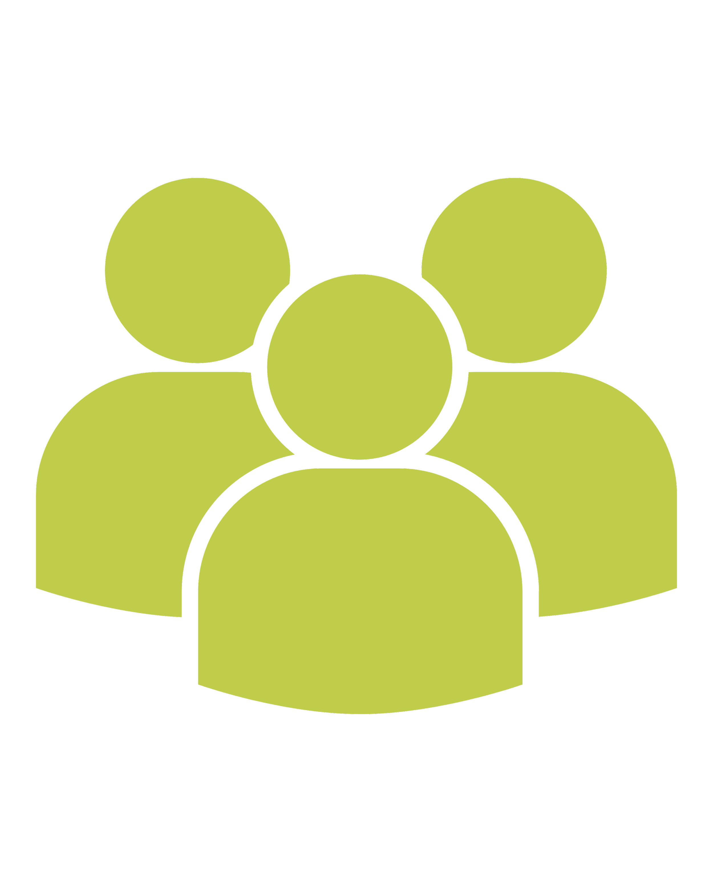 Graphic of a group of six stylized human figures, four on top and two below, all in green, representing a group or community.