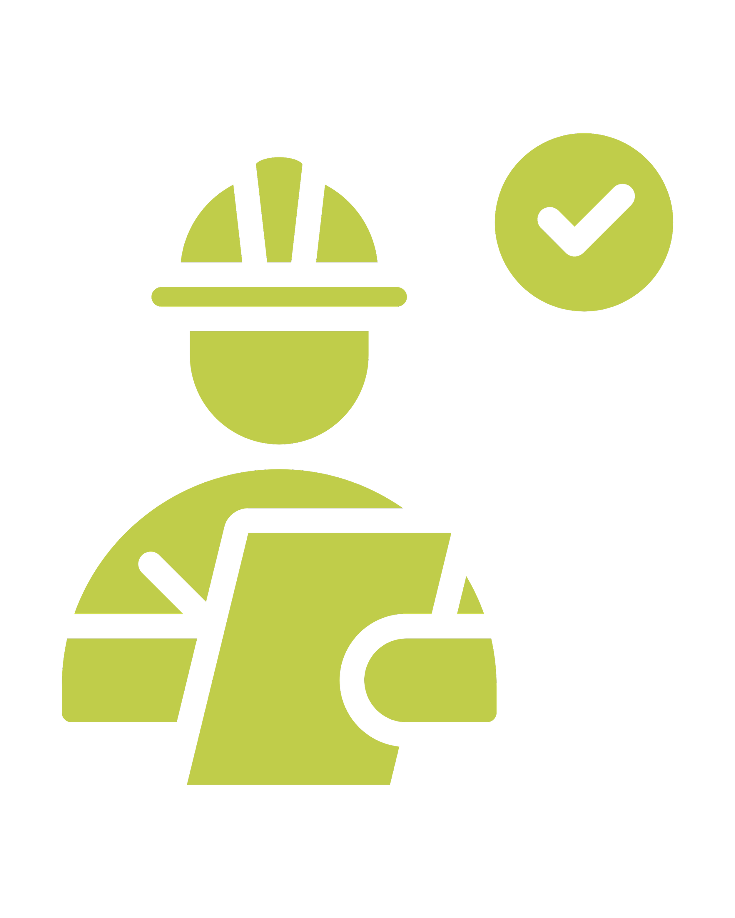 An icon representing a construction worker wearing a safety helmet, pointing a finger, along with a check mark symbol.