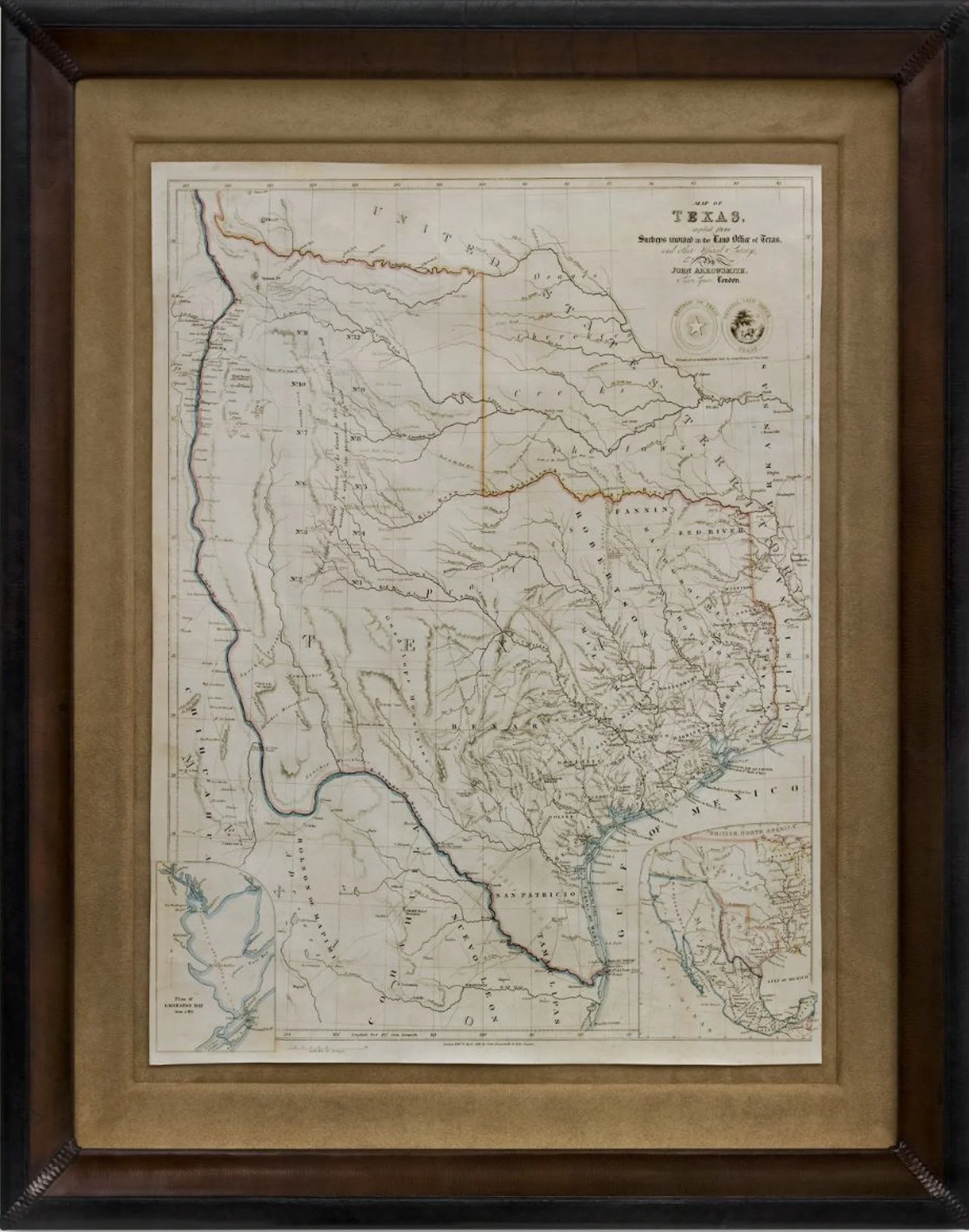 Antique map from The Antiquarium by Arrowsmith Republic of Texas 1842