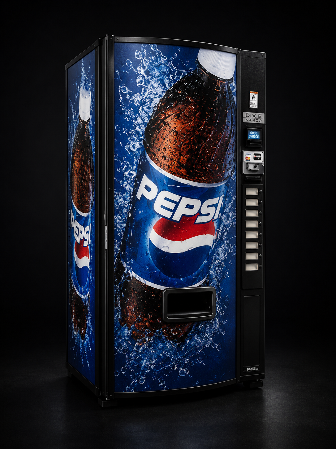 Dixie Narco DN 501-E (Pepsi) Pepsi-branded beverage.