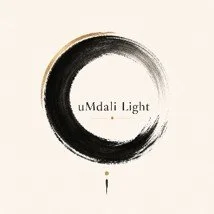uMdali Light logo featuring a hand-painted enso circle representing wholeness and awakening.