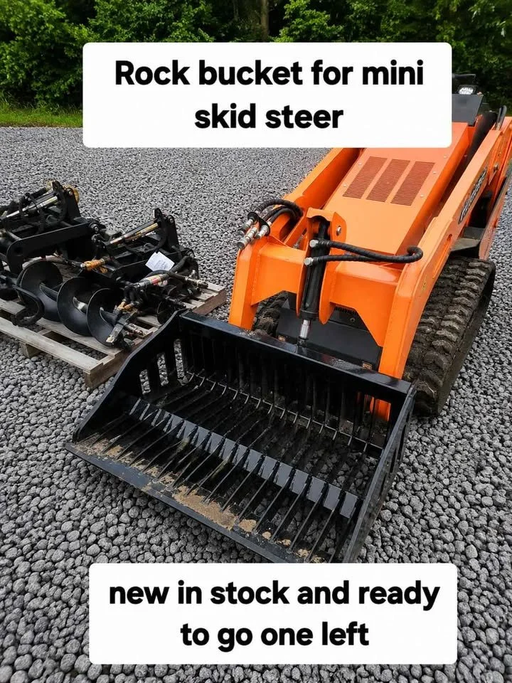 Mini skid steer Rock bucket 44 in wide