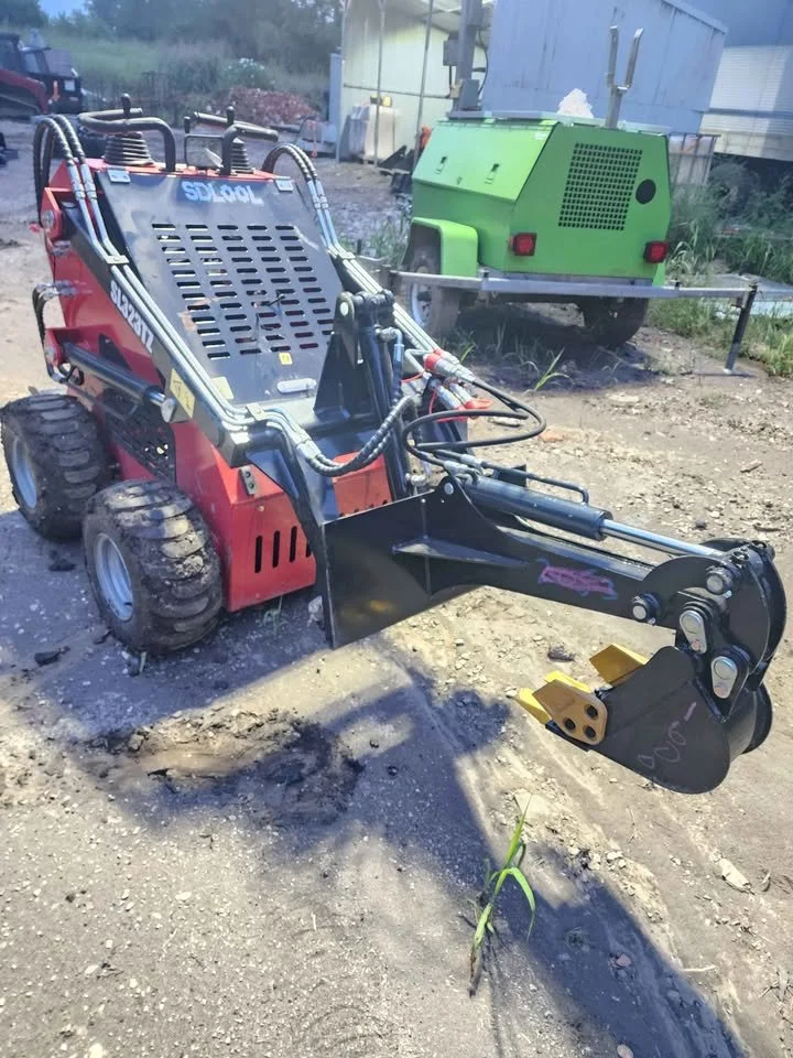 Mini skid steer backhoe digger