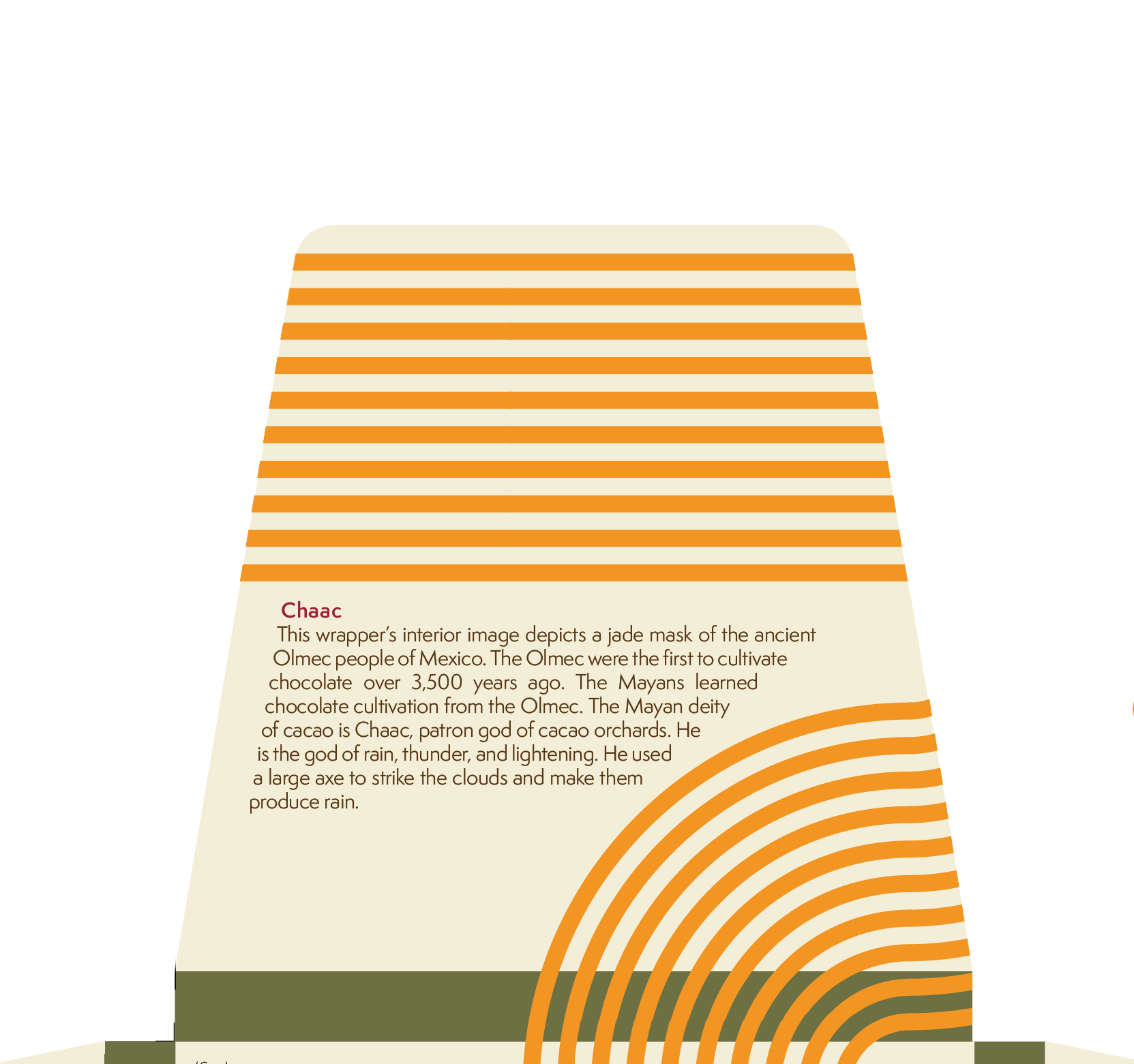 Chaac Bar. Detail, side flap, exterior wrapper design
