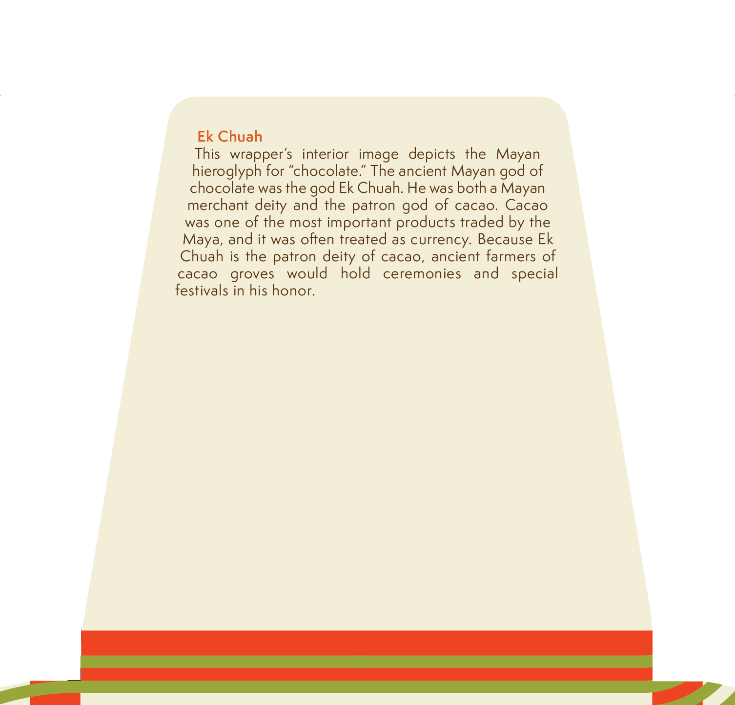 Ek Chuah Bar. Detail, side flap, exterior wrapper design