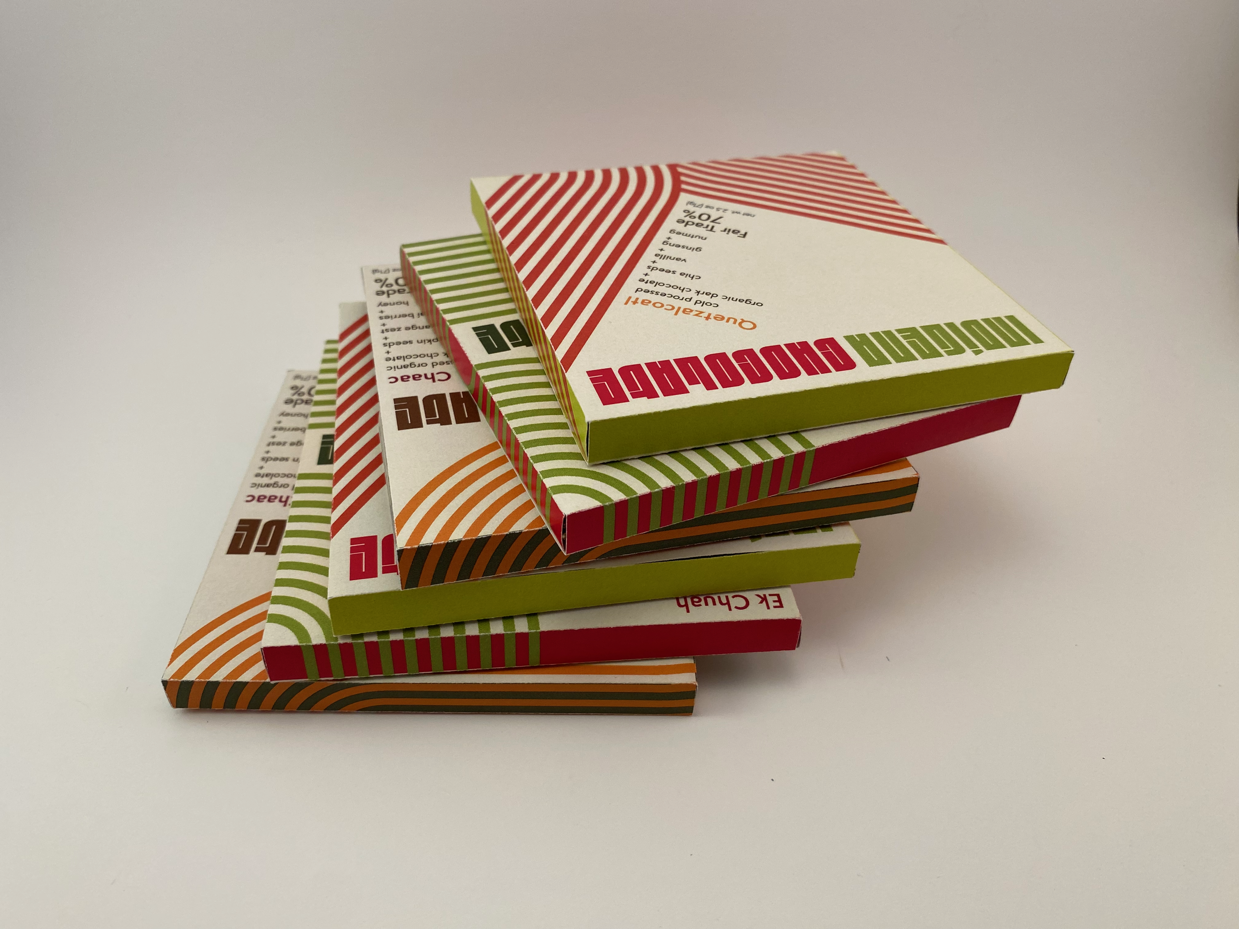 Indígena Chocolate. Mock-ups, individual chocolate bar wrappers