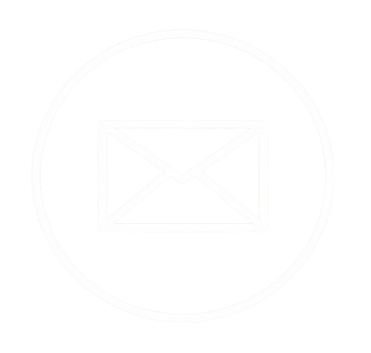 White email icon inside a circle on a black background.