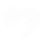Icon of a hand over a heart.