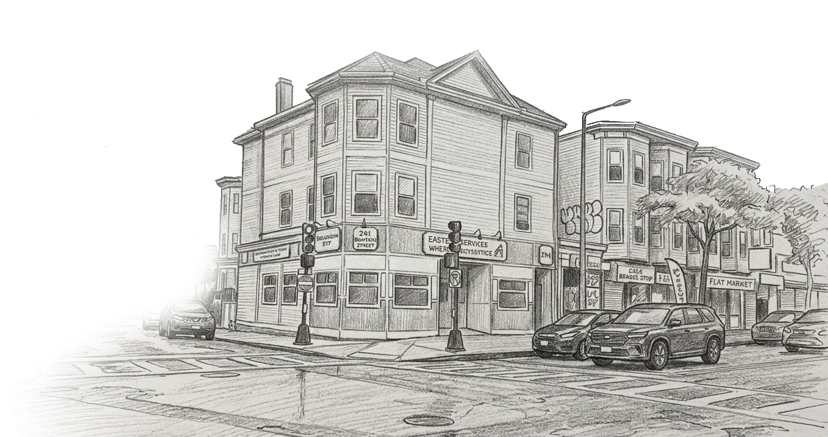 Pencil sketch of the ESWA office.
