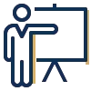 Icon of someone pointing to a board.