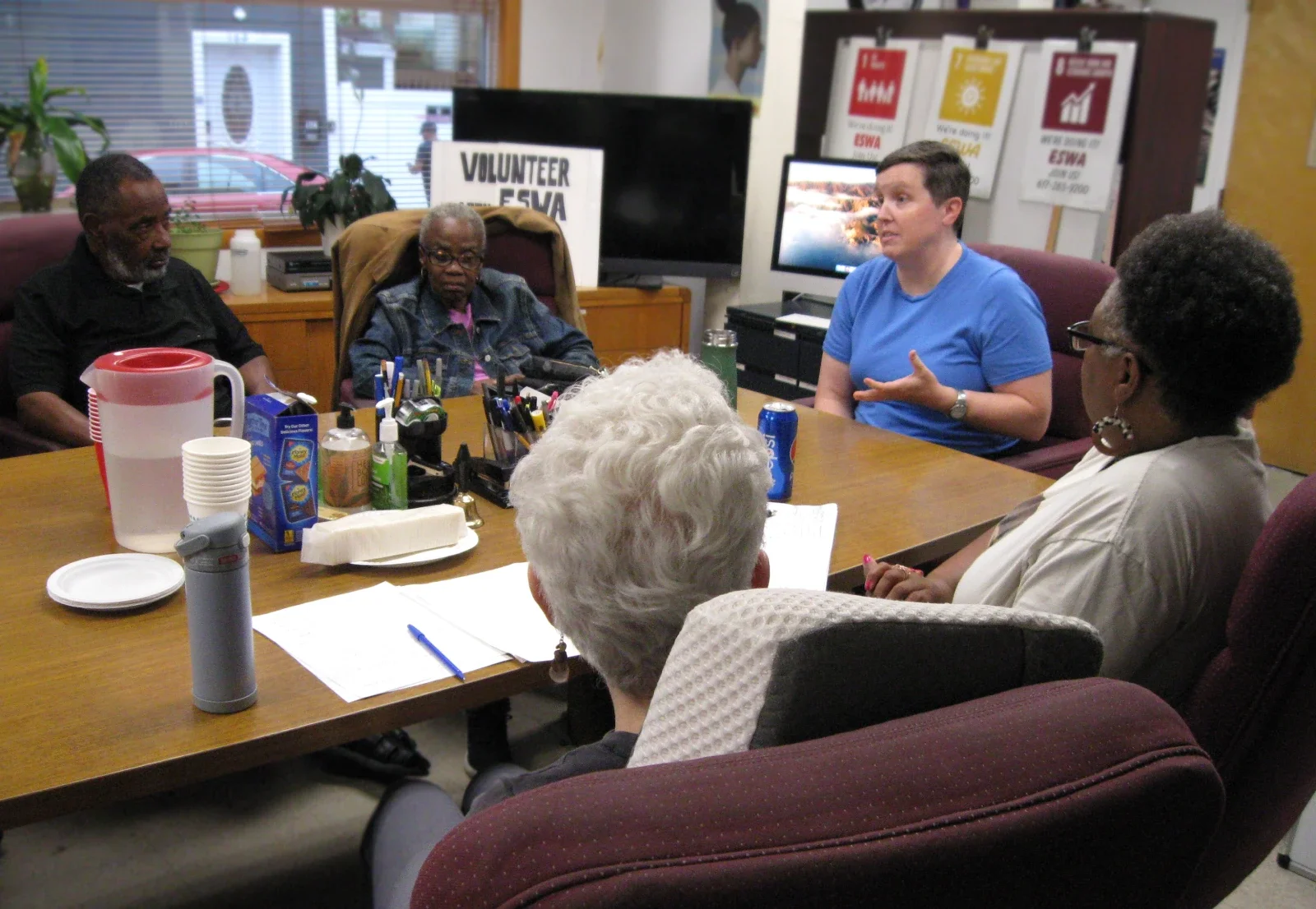 Volunteer doctor presents to audience of ESWA members.