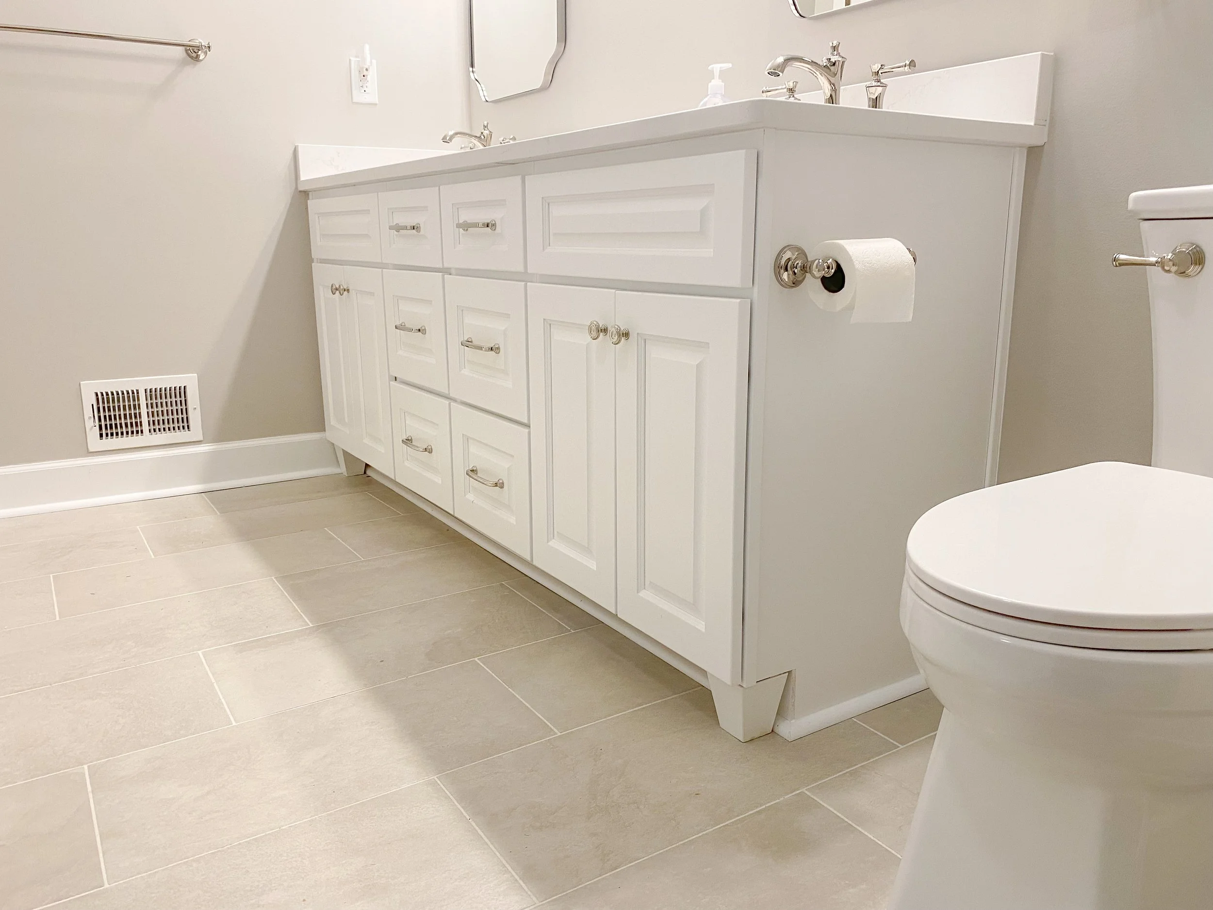 vanity installation and trim 