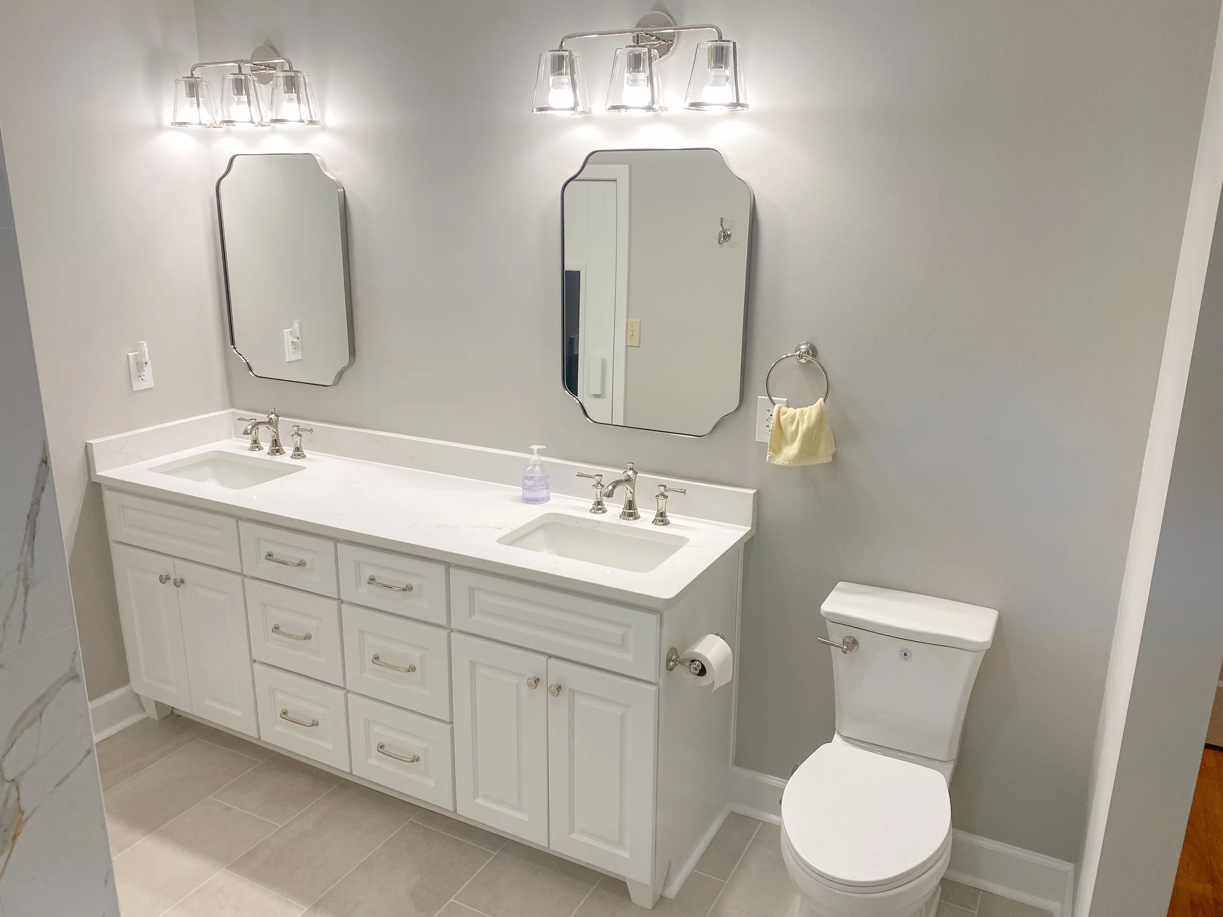 vanity installation and trim 