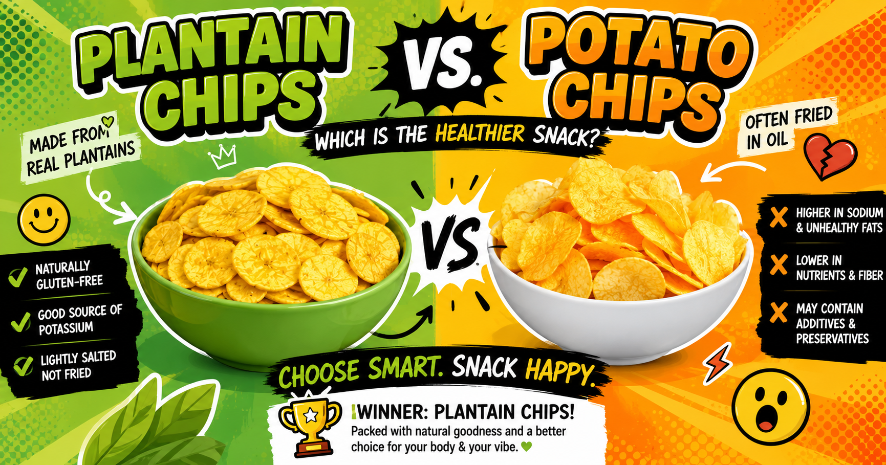 Plantain Chips vs. Potato Chips: Which Is Actually the Healthier Snack?