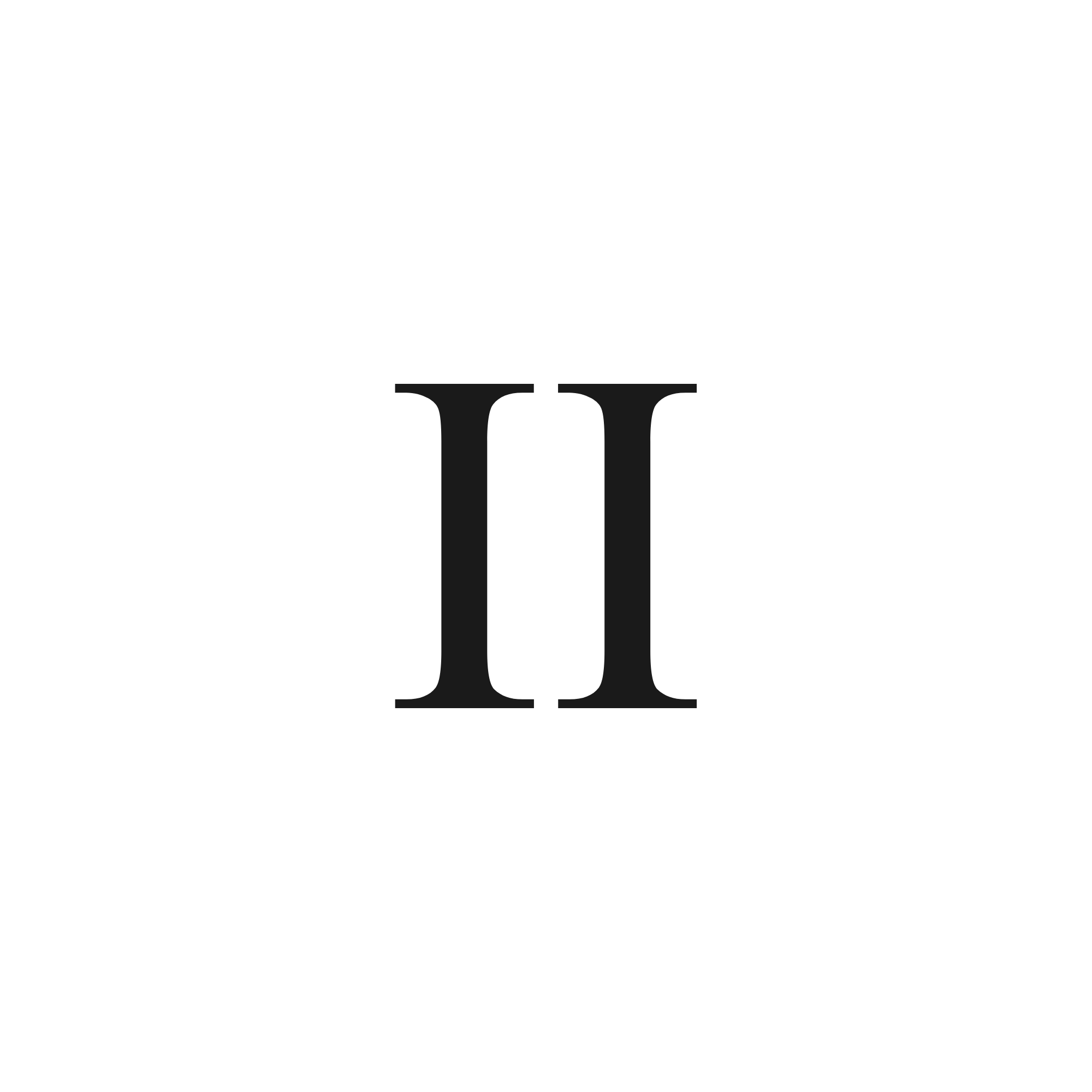 Geometric drawing of an outline square with sections divided by vertical, horizontal, and half circle lines.