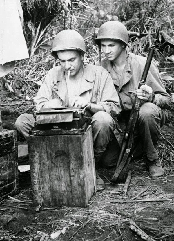 soldier typing