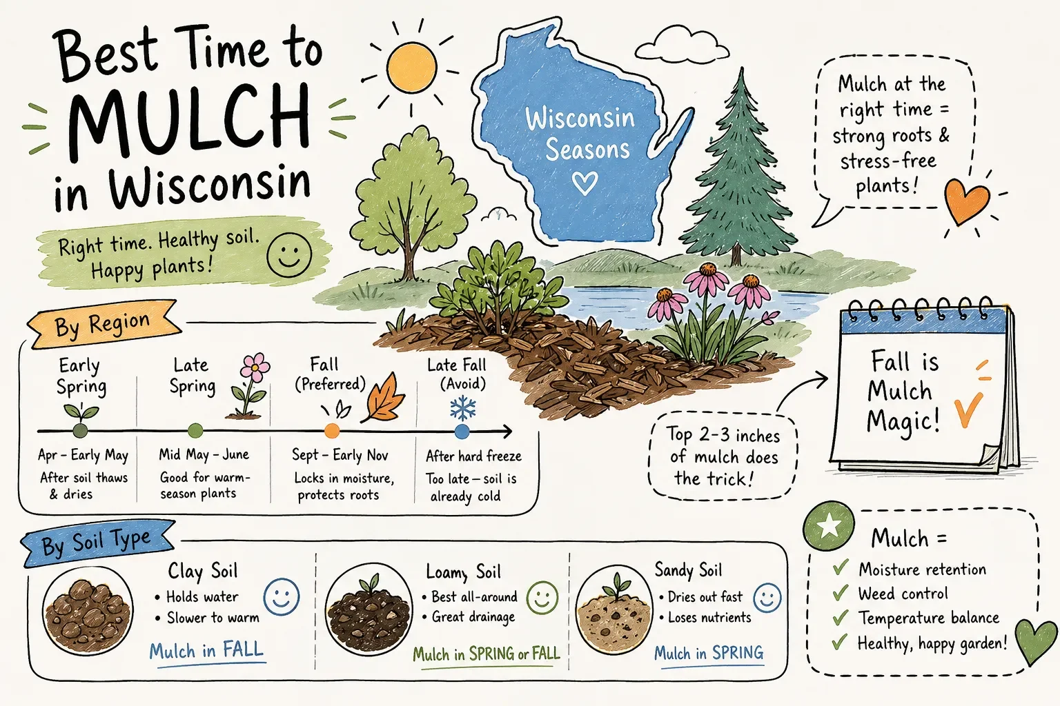 Best Time to Mulch in Wisconsin, by Soil and Region