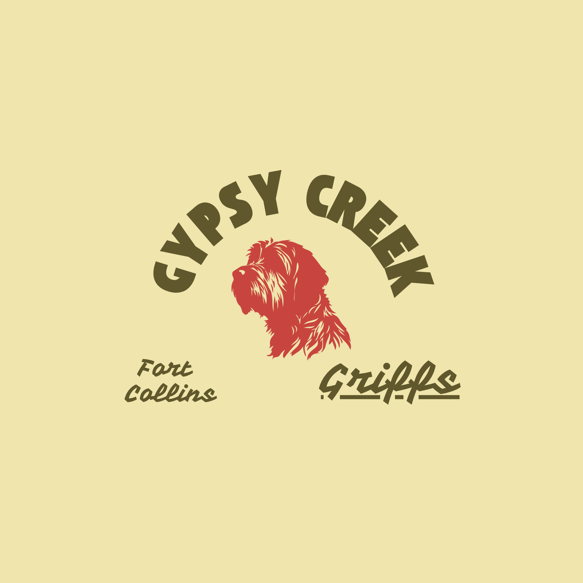 A wirehaired griffon logo for Gypsy Creek Griffons -a breeder in northern Colorado