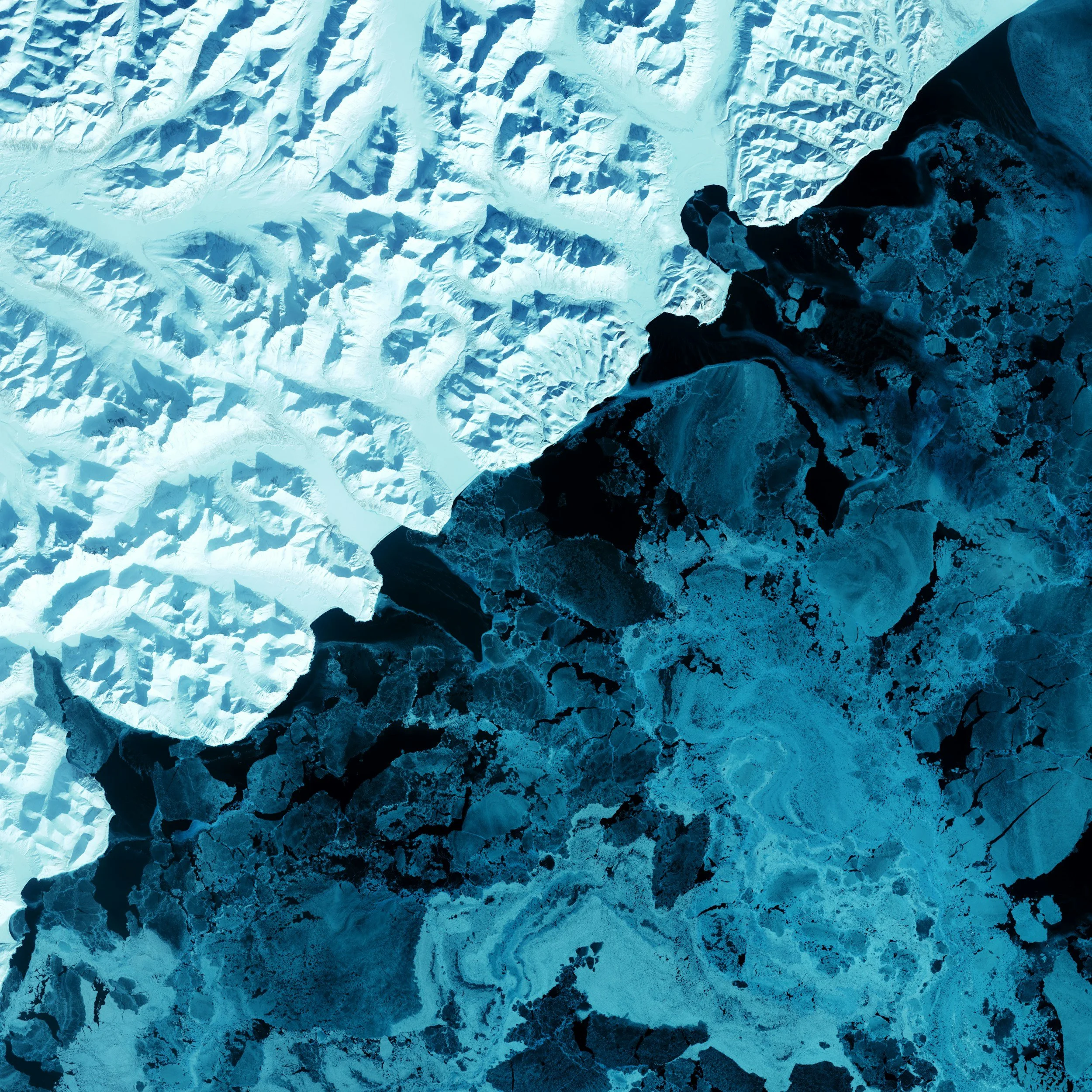 abstract image of snow covered landforms