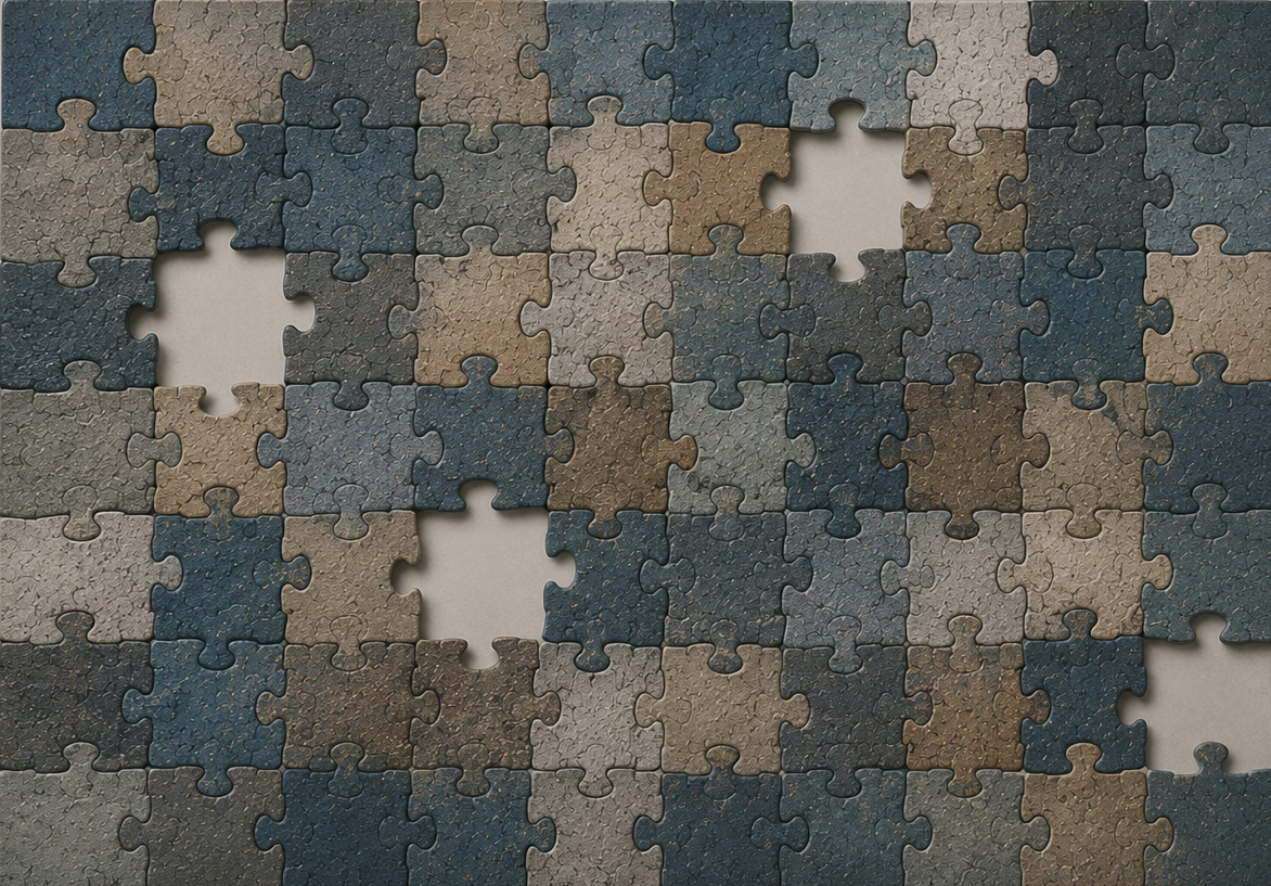 Puzzle with missing pieces