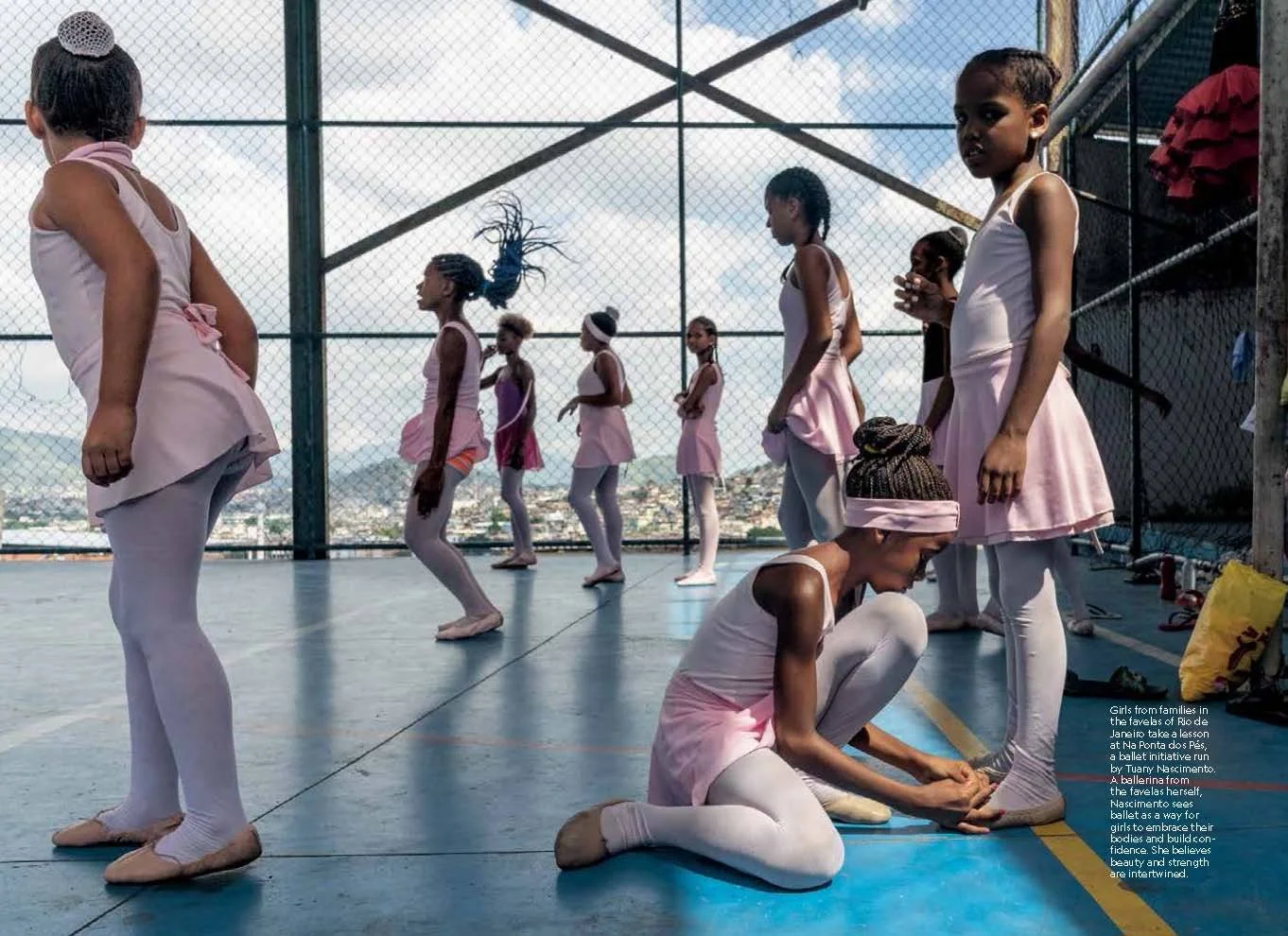 Girls at a ballet class