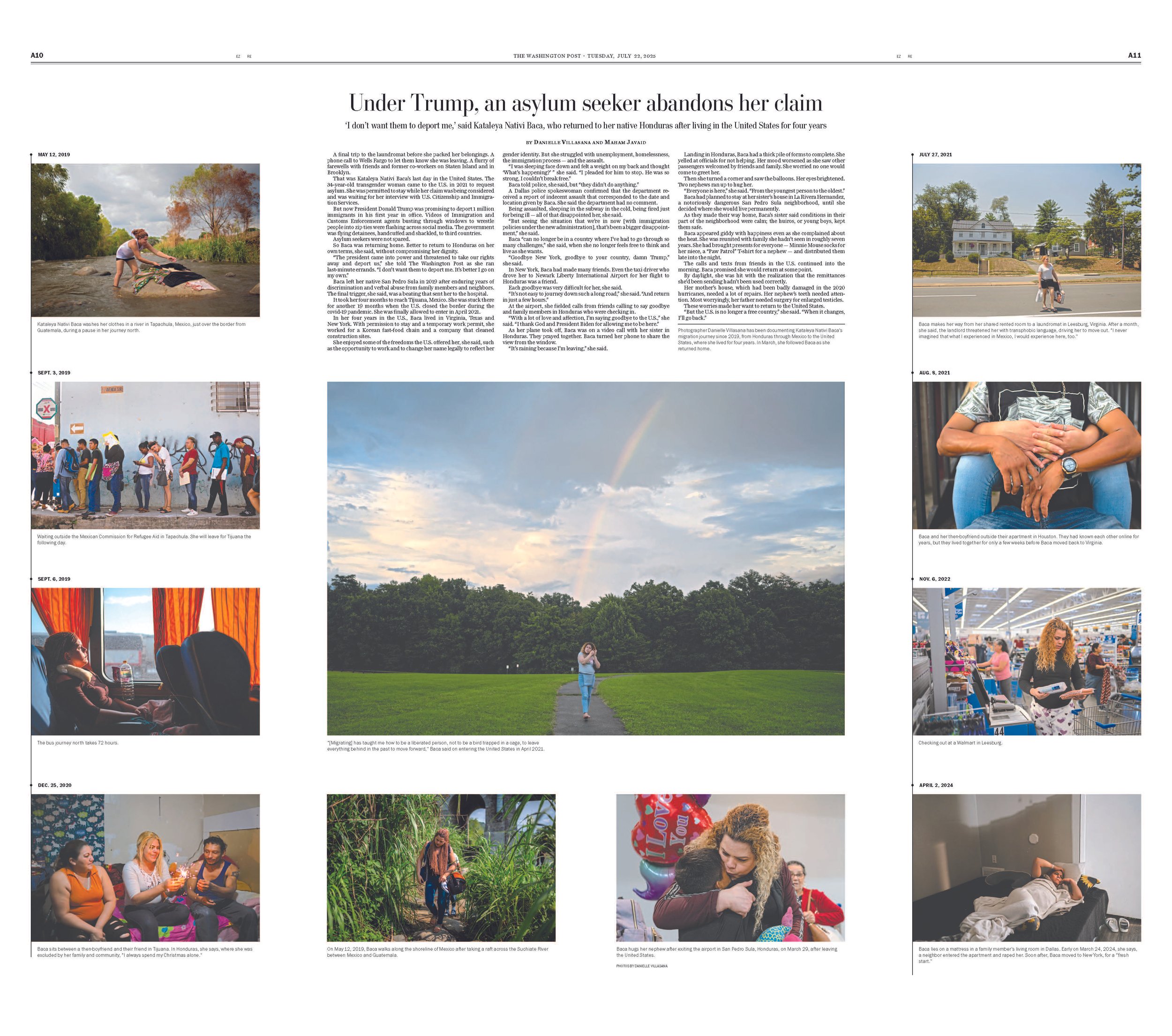 An inside spread of The Washington Post newspaper