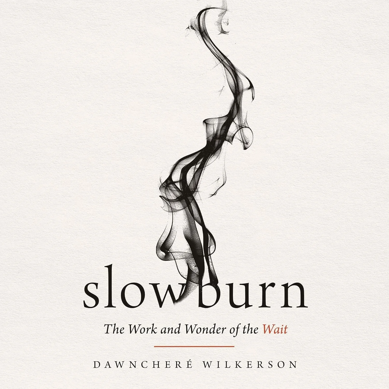 Cover of the book 'Slow Burn' by Dawn Cheré Wilkinson, featuring abstract black smoke or ink swirling upwards on a light background, with the title and author's name.