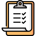 Clipboard with a checklist and three checkmarks