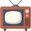 Old-fashioned television set with antenna
