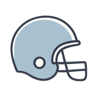 An icon Illustration of a football helmet with a face mask