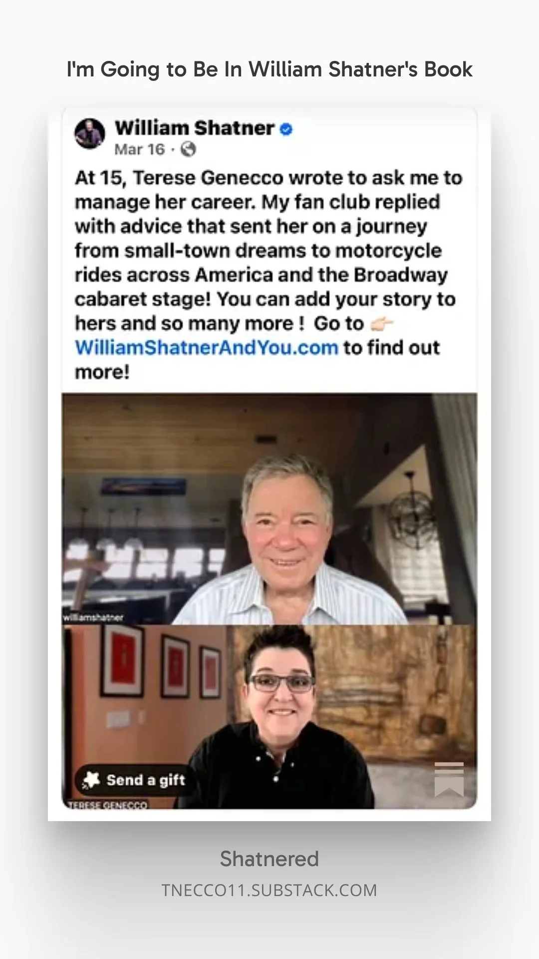 Facebook Announcement William Shatner and You