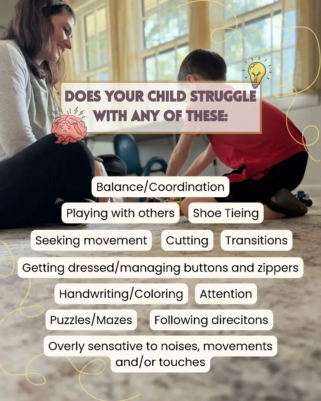 Not every struggle your child has is just a phase. ❌️

Sometimes there's a reason behind the meltdowns, the texture refusals, the clumsiness, the
difficulty sitting still &mdash; and an occupational therapy evaluation can help you find it.

An OT 