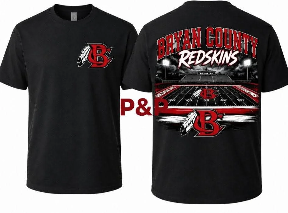 Pembroke & Pine Bryan County Redskins Friday Night Lights Tee
