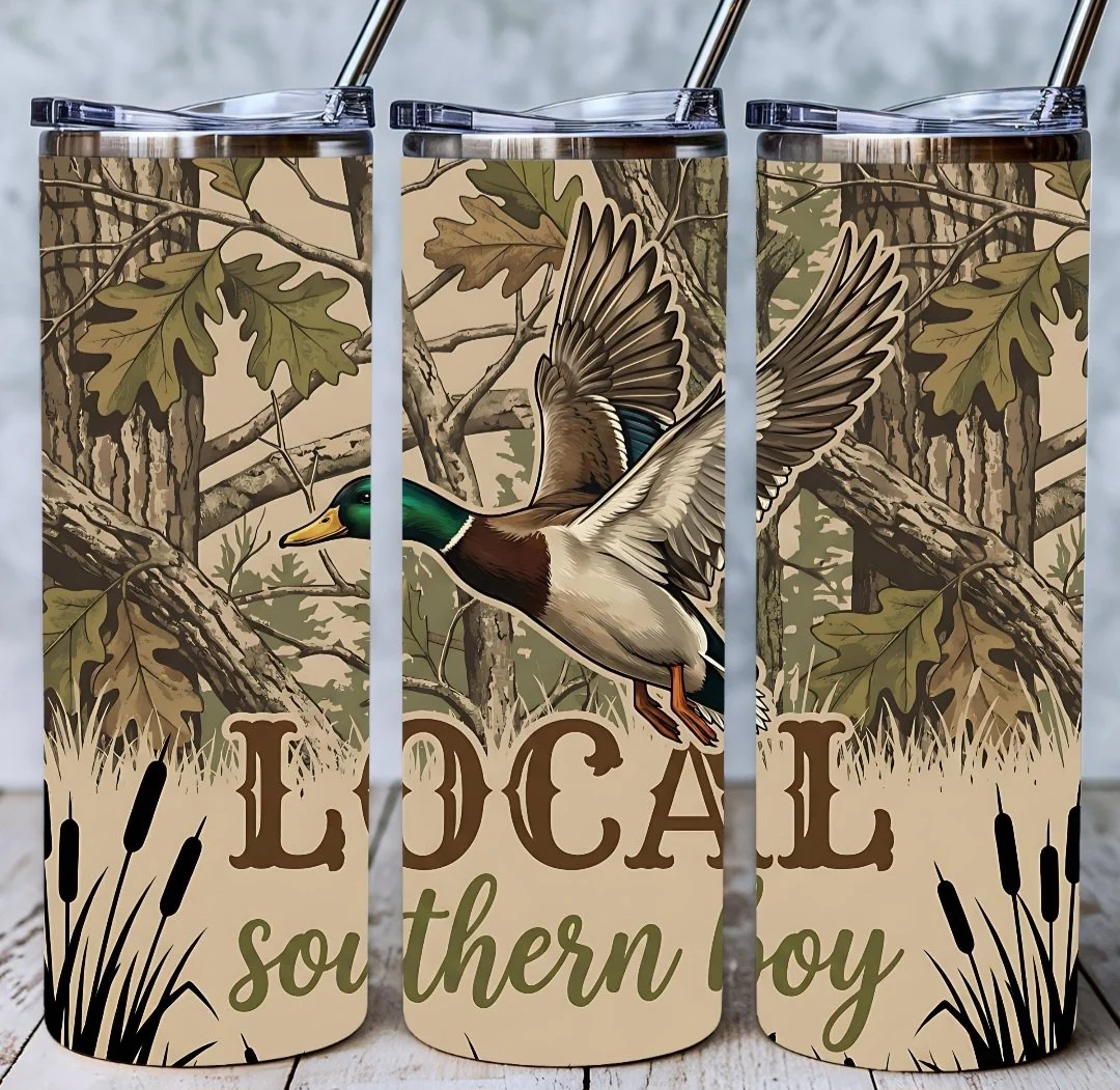 Pembroke & Pine Local Southern Boy Duck Camo Tumbler 20oz