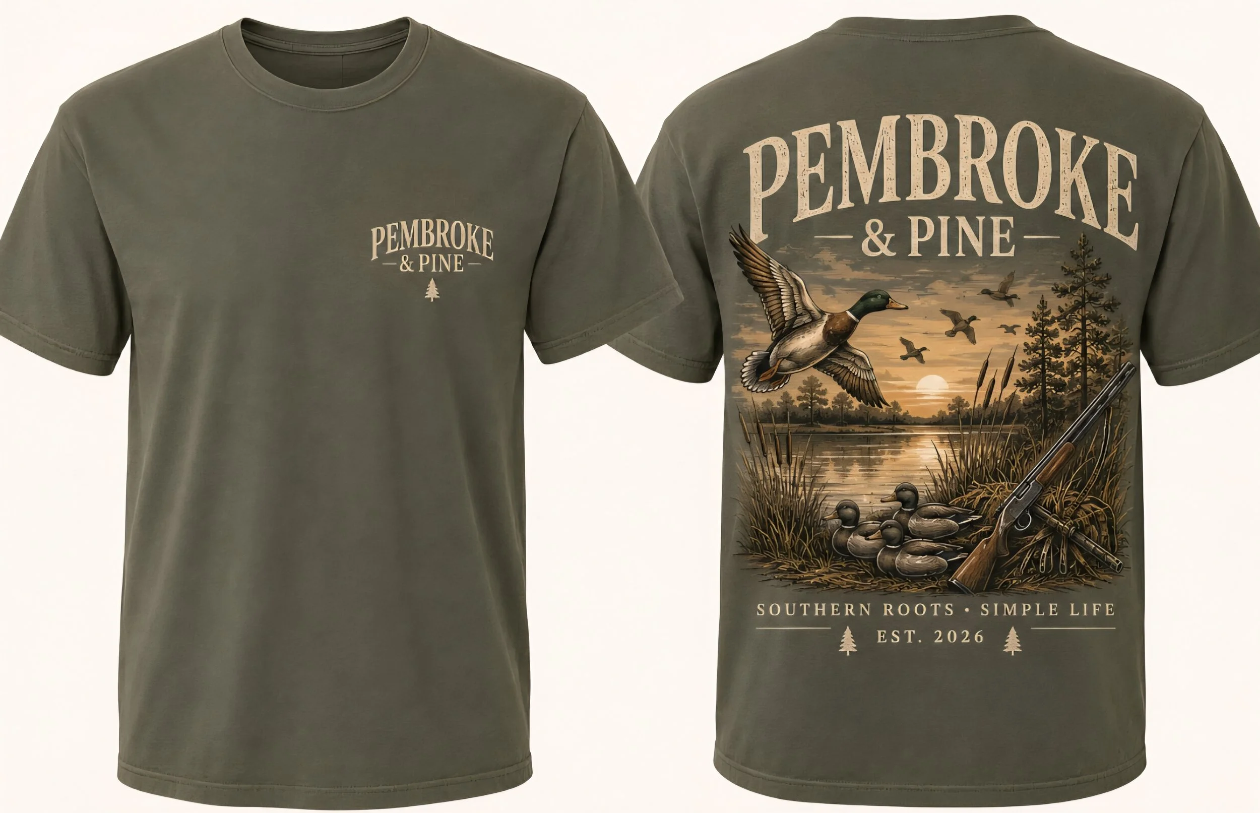 Pembroke & Pine Southern Roots Duck Hunt Tee