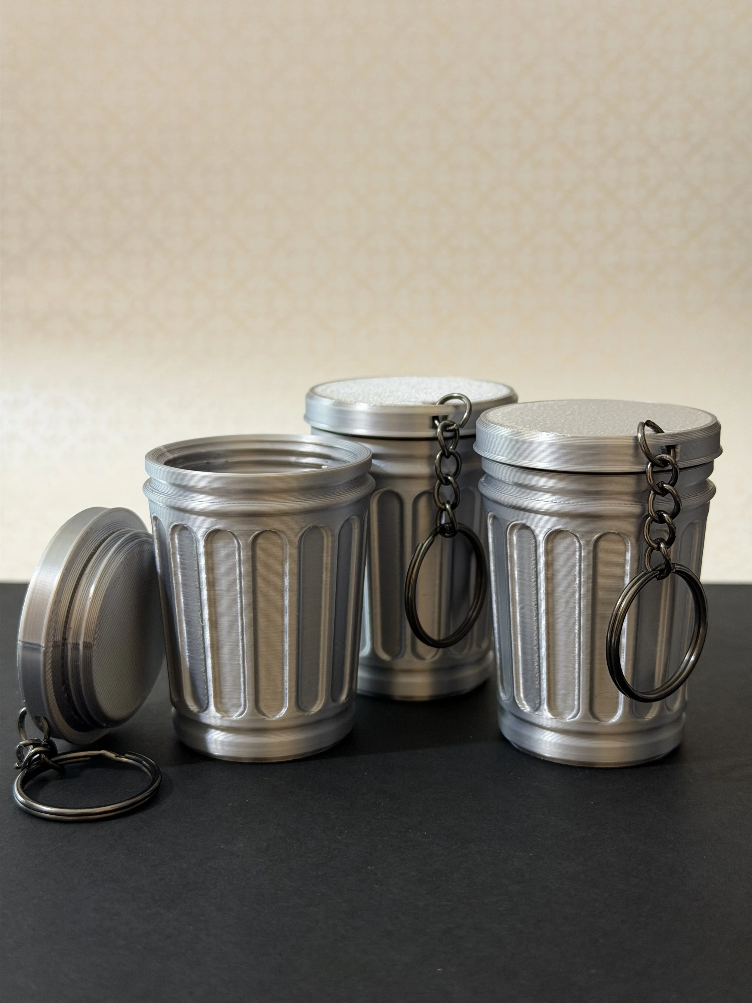 Mini Trash Can Keychain