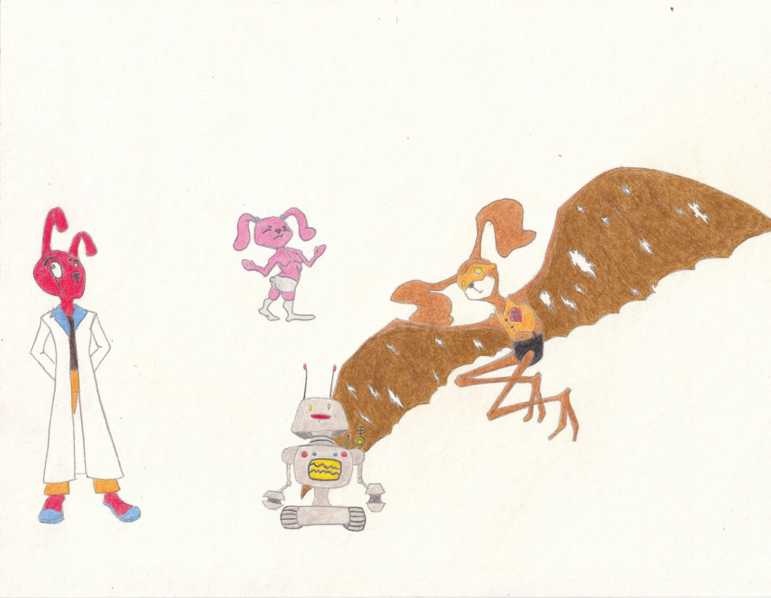Rabbit Fantasy Sketches, 2022, Colored Pencil on Paper - 8.5 x 11