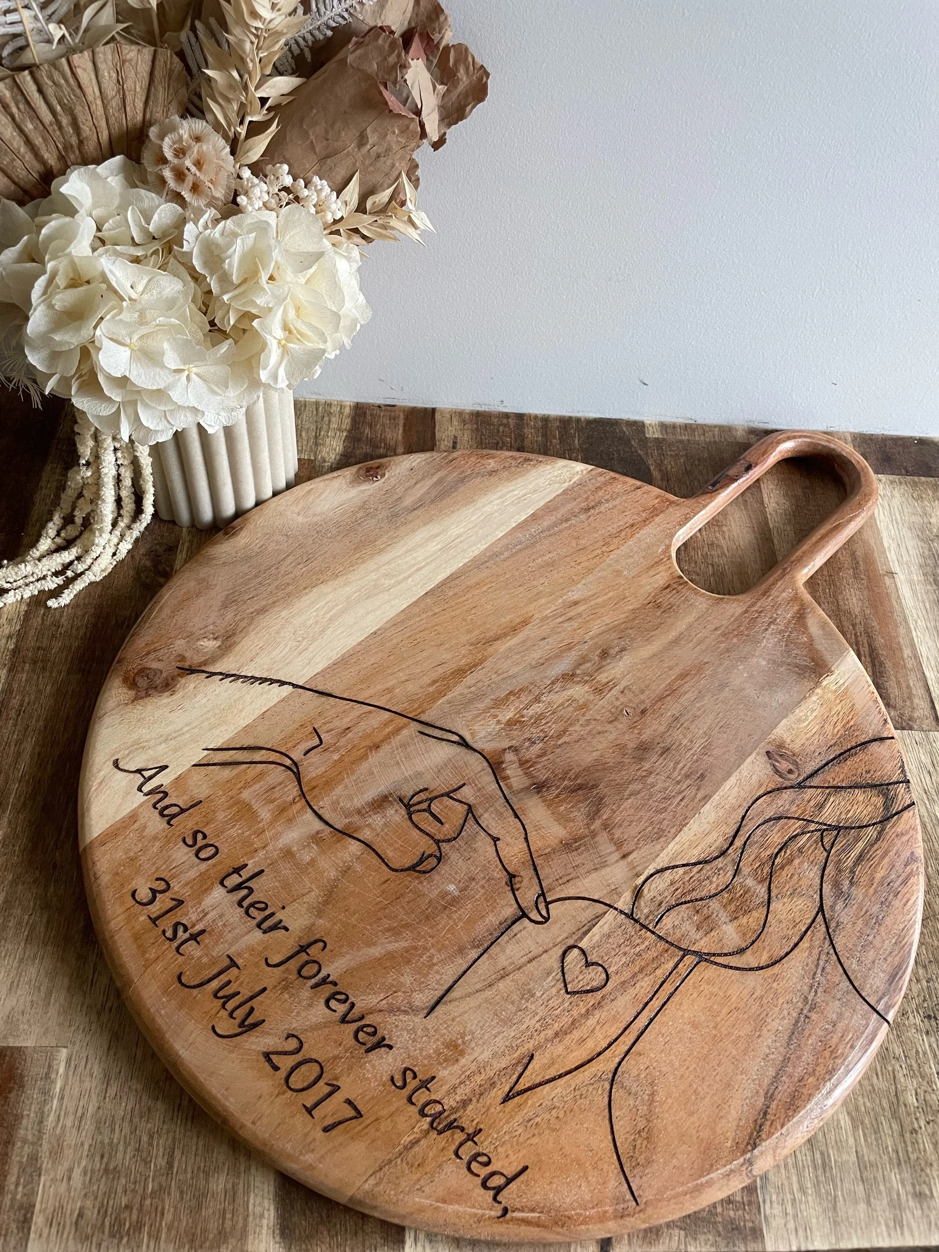 Custom Round Serving Board