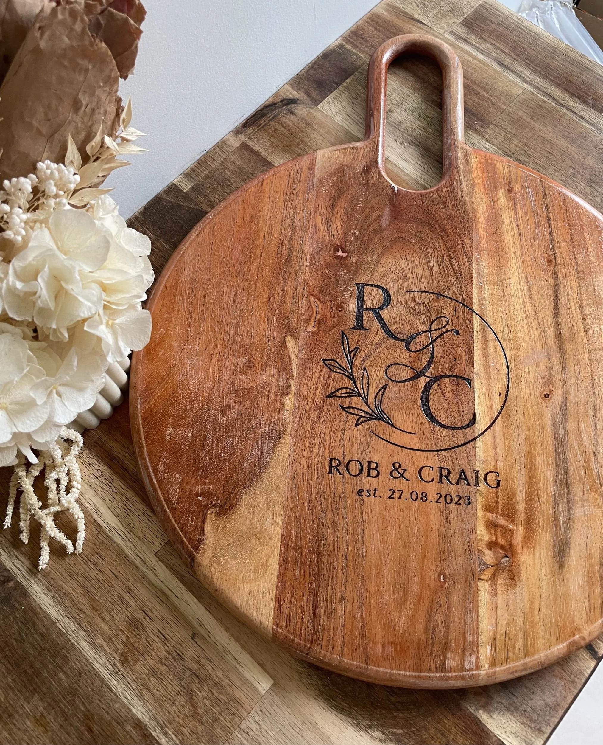 Custom Round Serving Board