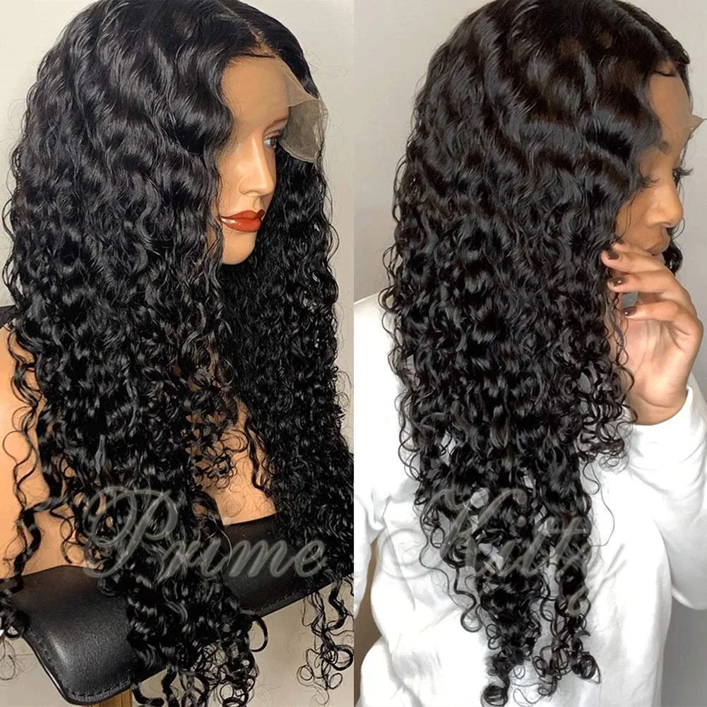 28 inch Human Hair Brazilian Curly Wig   13 x 6