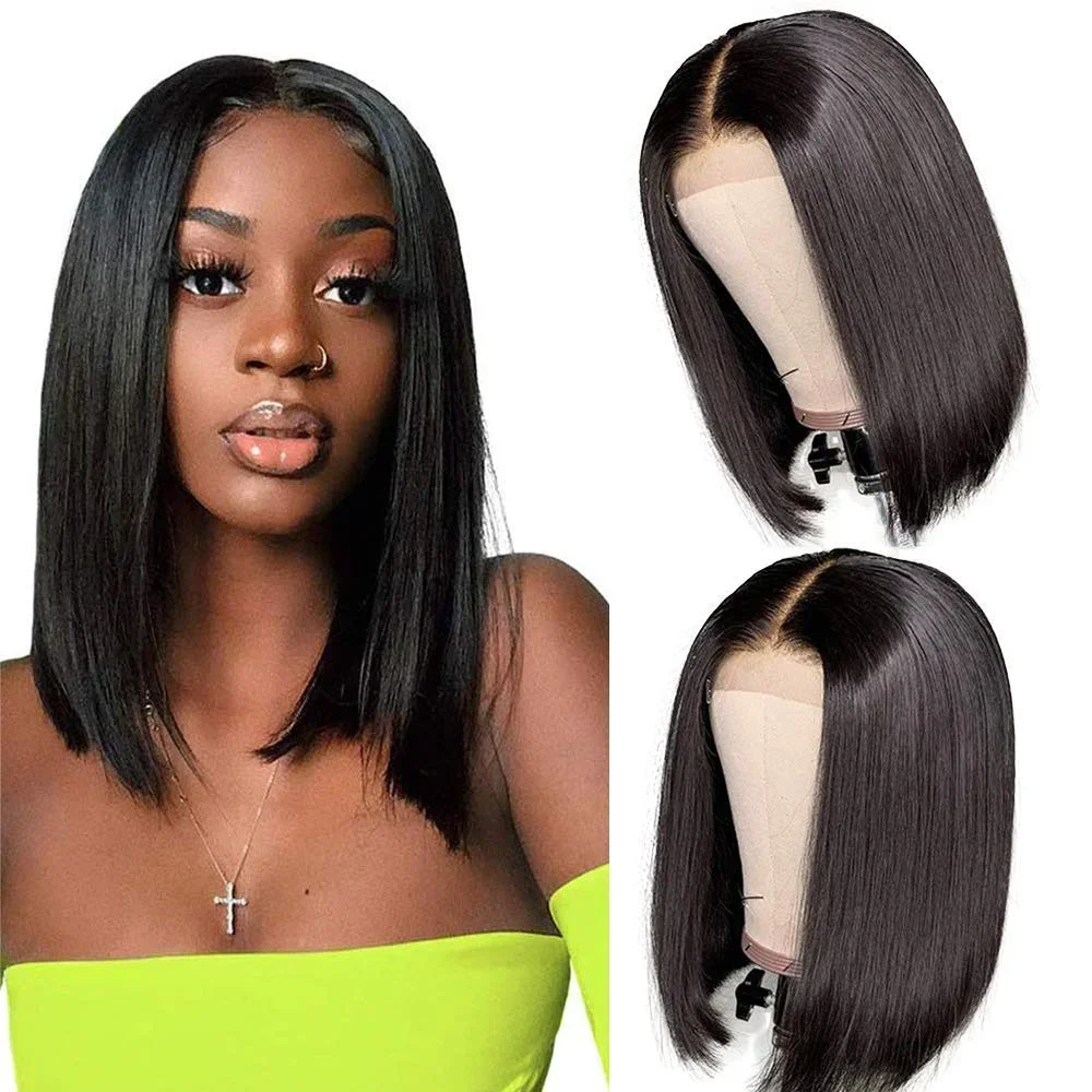 Wigs Black Bob Parted 12 inch.webp