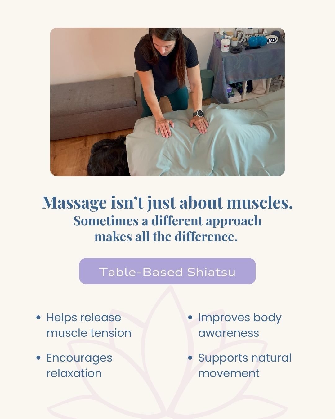 Every body is different... so why should every massage be the same?

One of the things I love most about massage therapy is that I&rsquo;m not limited to just one technique or one style. Every session is customized based on what your body needs that 