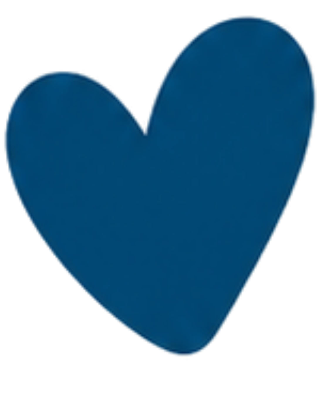 A blue foam heart-shaped object.