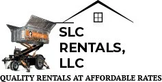Logo for SLC Rentals LLC featuring a construction dumpster