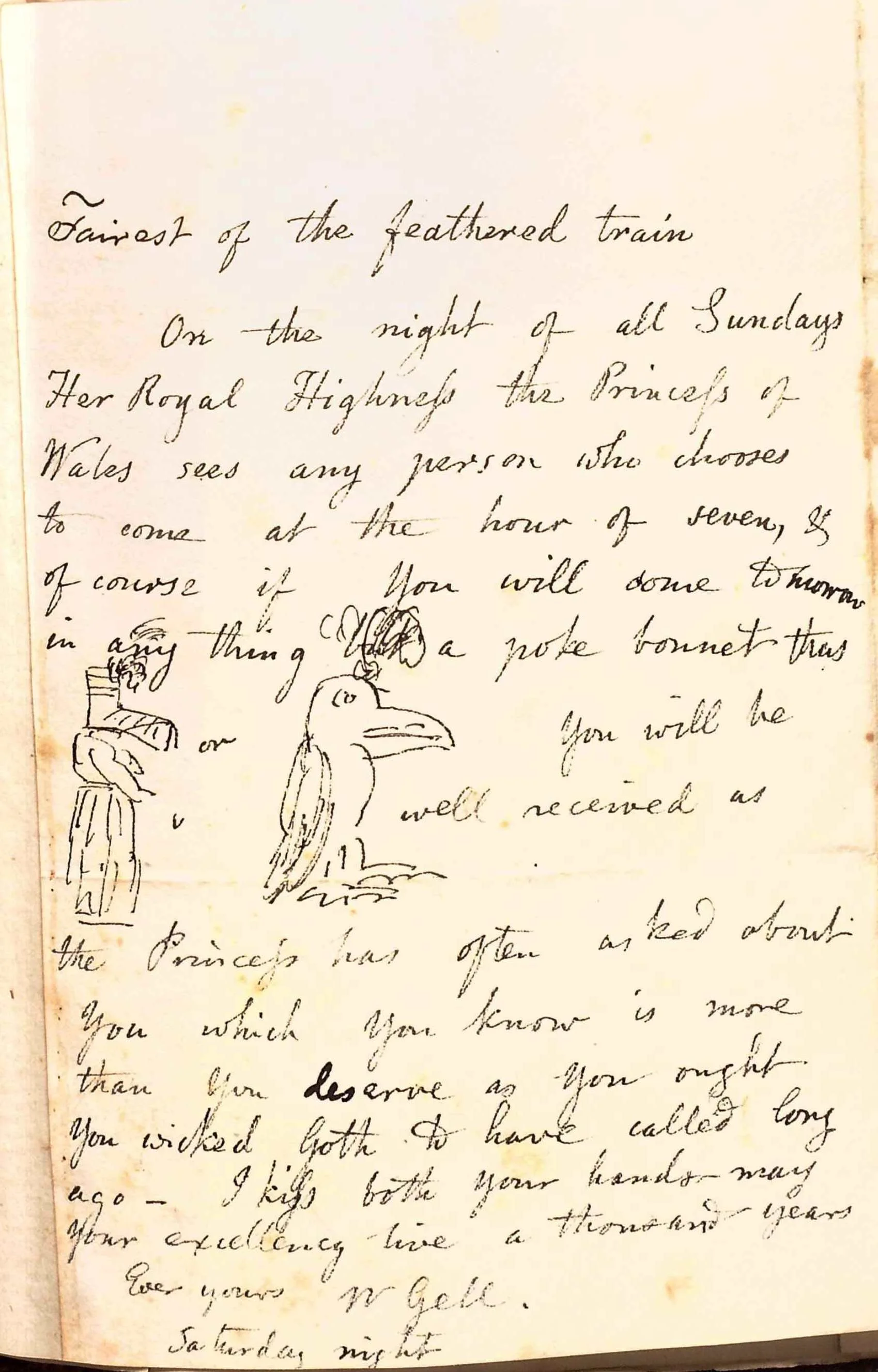Image of letter of Sir William Gell c1814