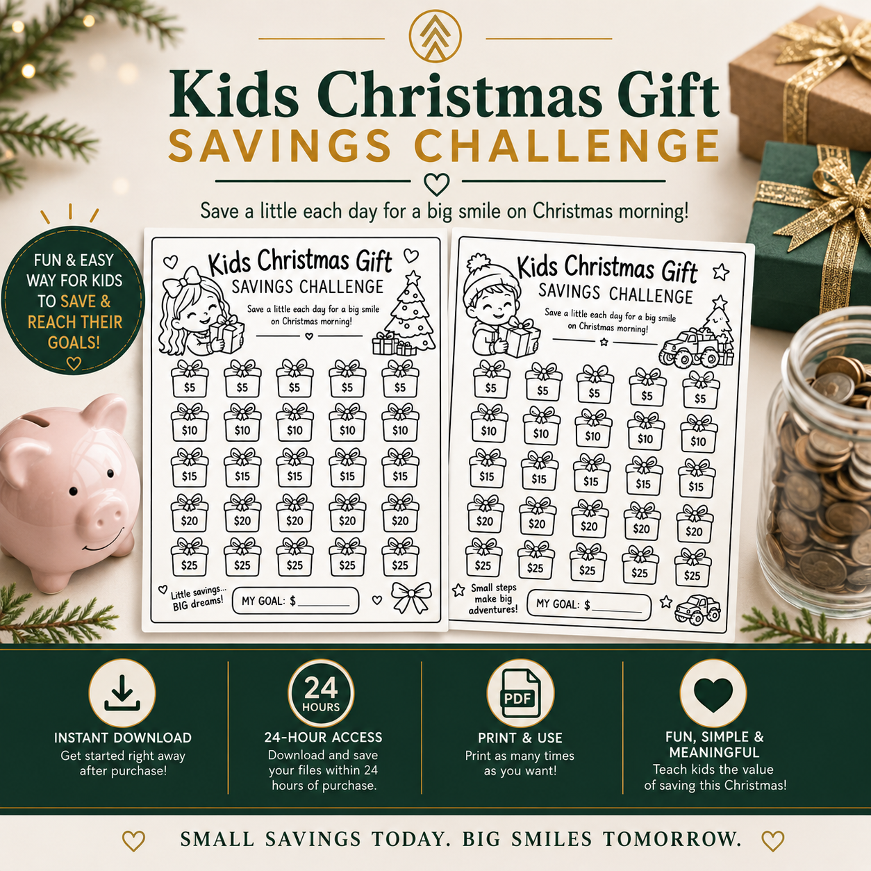 Kids Savings Challenge- Boy & Girl