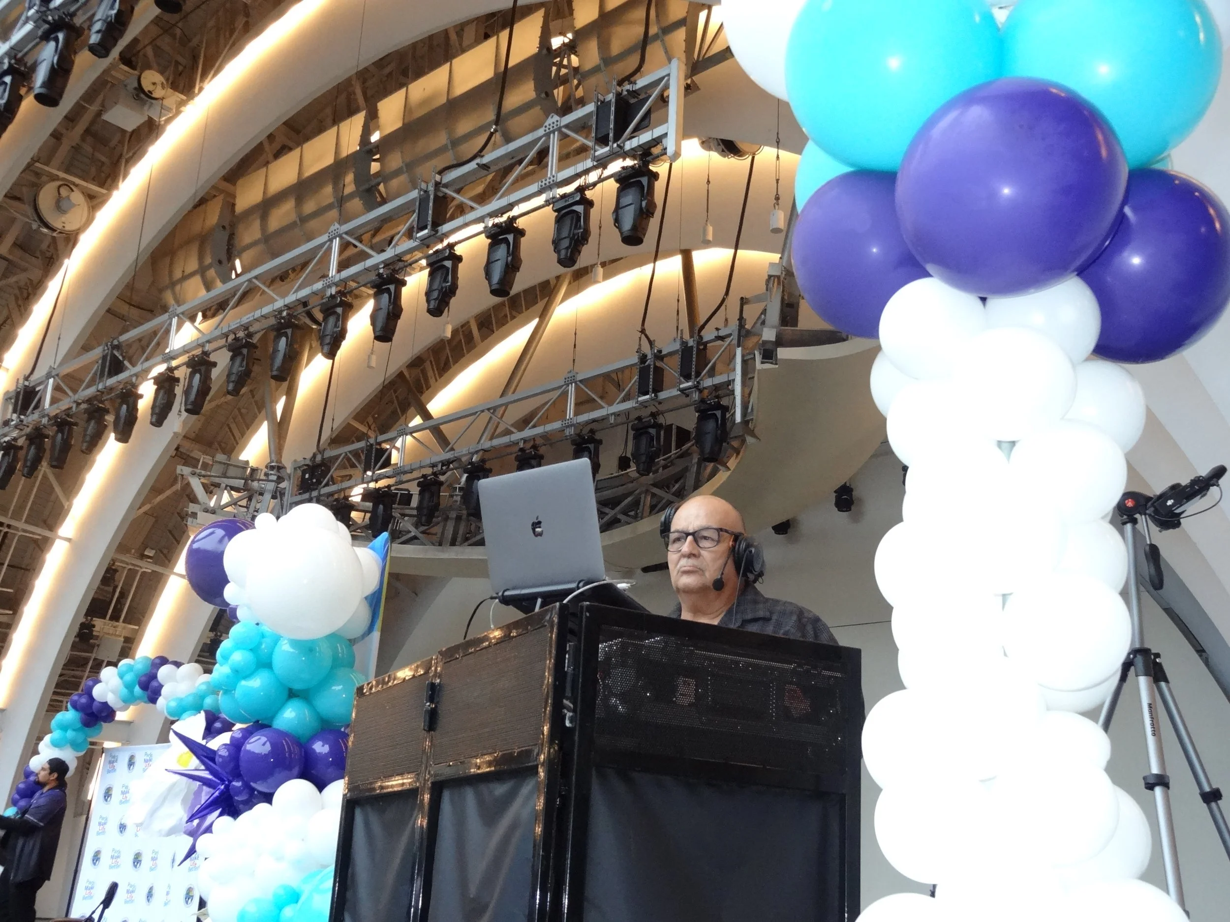 DjRon at the Hollywood Bowl at an event for LA County Parks and Recreation.