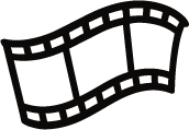 Blank black film strip icon