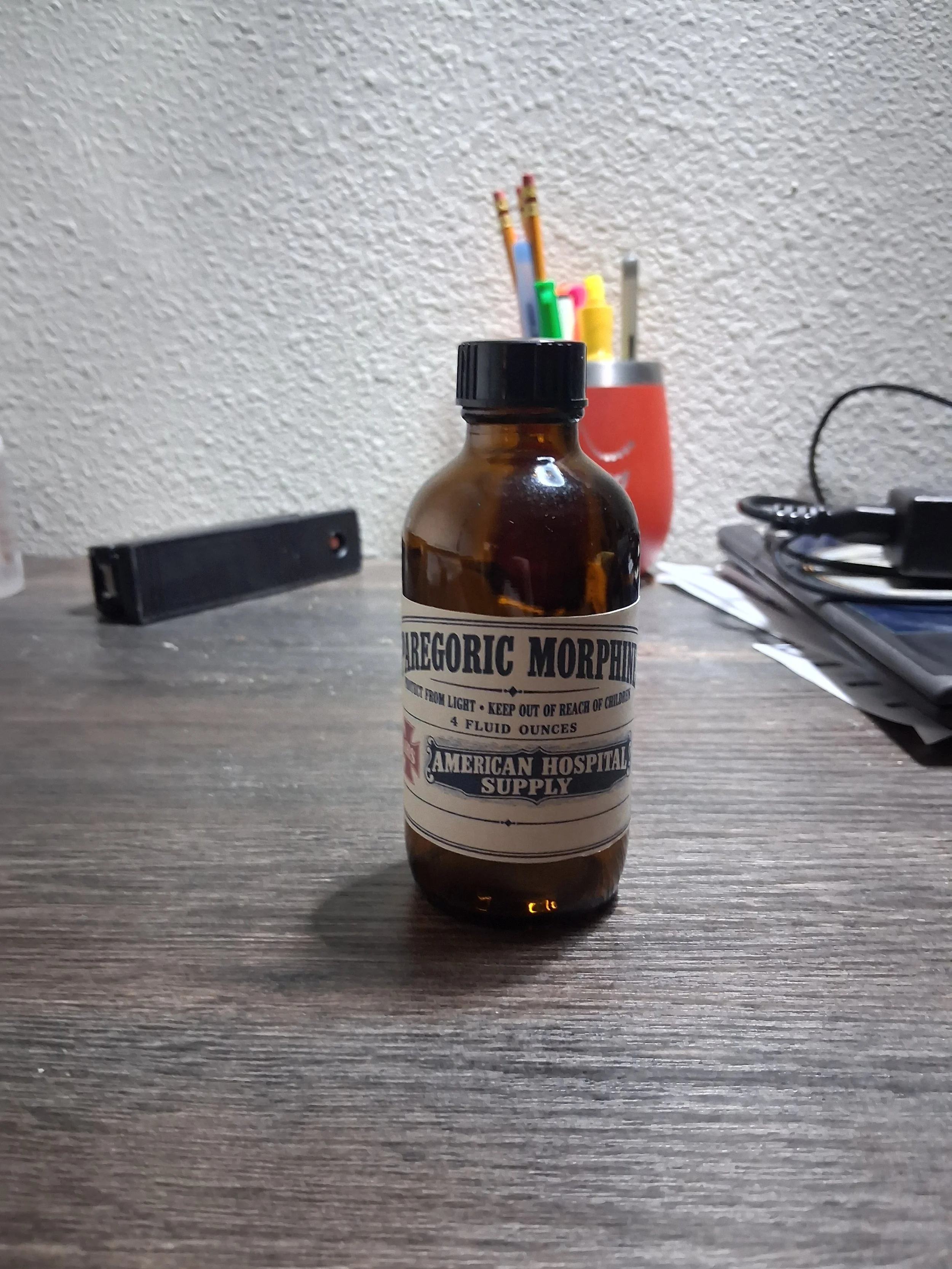 Vintage-Style Paregoric Morphine 4 oz Amber Bottle – Empty Replica Prop